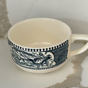 REPLACEMENT CUP Currier & Ives Vintage Blue and Cream Ceramic Mug